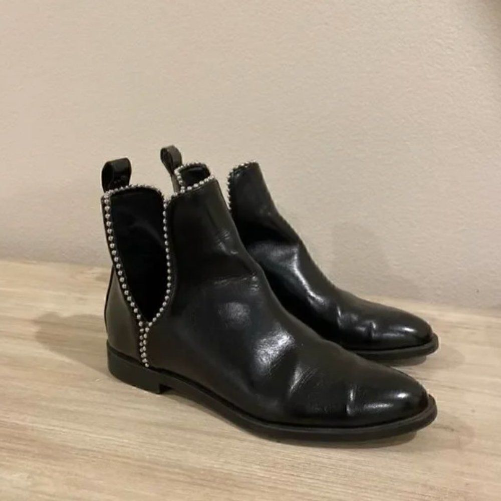 Zara Black Studded Boots